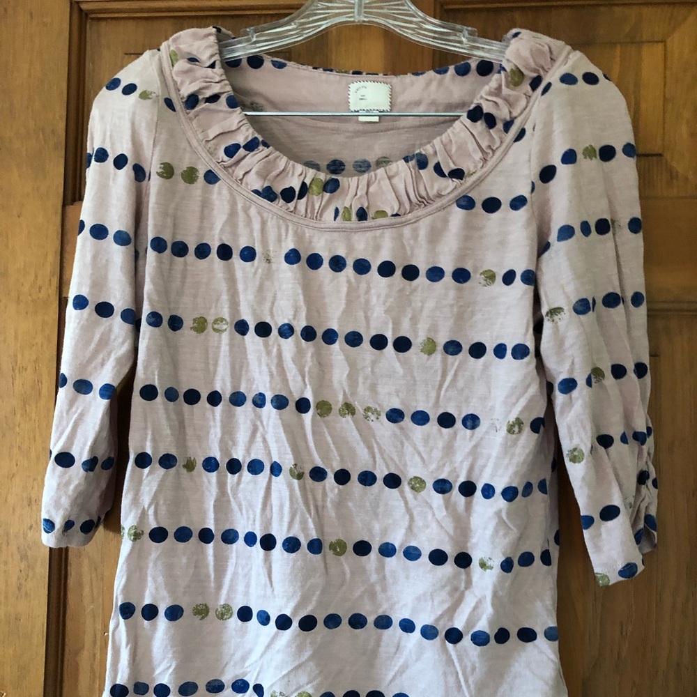 Light pink Postmark Anthropologie 3/4 sleeve shirt